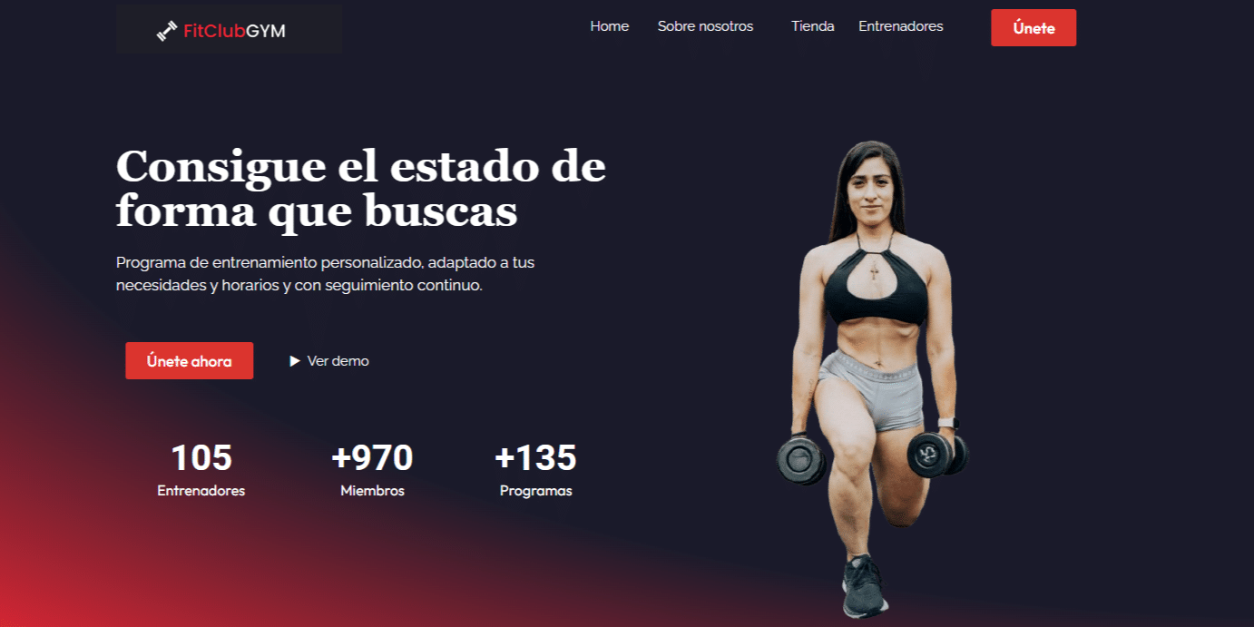 Web ejemplo gimnasio