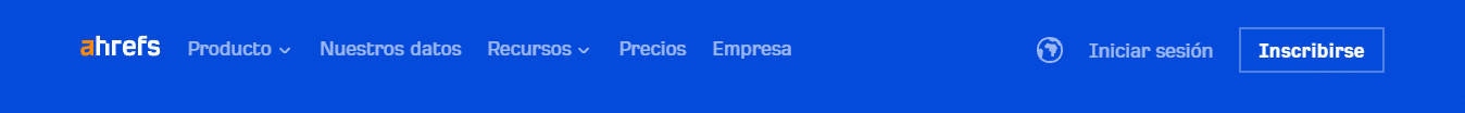 Ejemplo de header (Ahrefs)